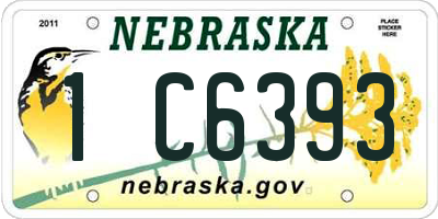 NE license plate 1C6393