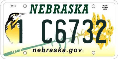 NE license plate 1C6732
