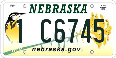 NE license plate 1C6745