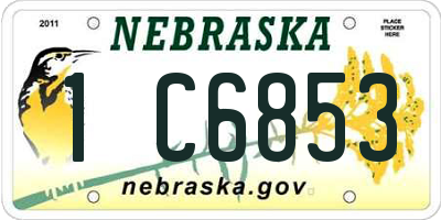 NE license plate 1C6853