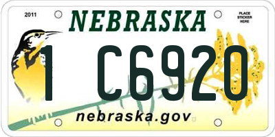 NE license plate 1C6920