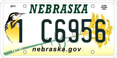 NE license plate 1C6956