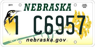 NE license plate 1C6957