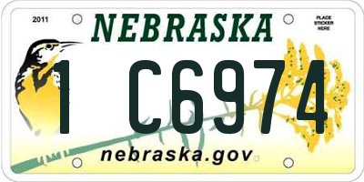 NE license plate 1C6974