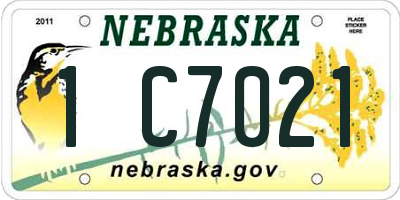 NE license plate 1C7021