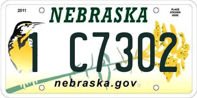 NE license plate 1C7302