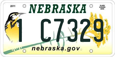 NE license plate 1C7329