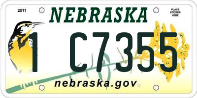 NE license plate 1C7355