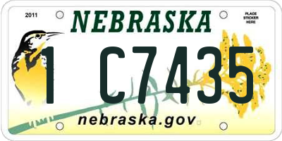 NE license plate 1C7435