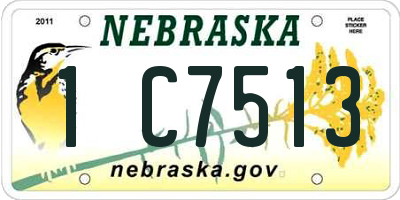 NE license plate 1C7513