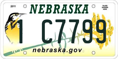 NE license plate 1C7799