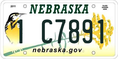 NE license plate 1C7891