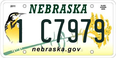 NE license plate 1C7979