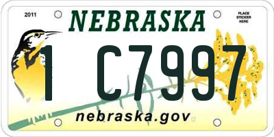 NE license plate 1C7997