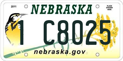 NE license plate 1C8025