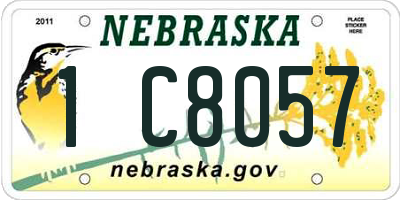 NE license plate 1C8057