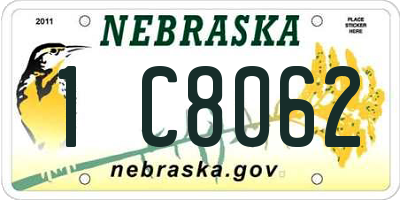 NE license plate 1C8062
