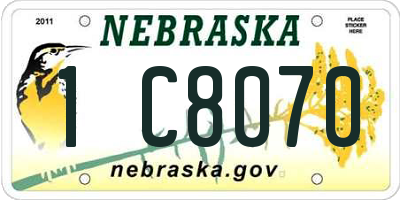 NE license plate 1C8070