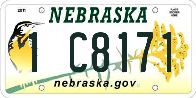 NE license plate 1C8171