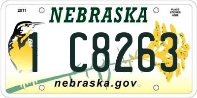NE license plate 1C8263