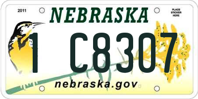 NE license plate 1C8307