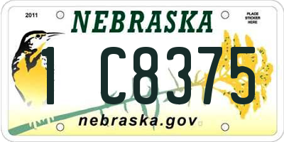 NE license plate 1C8375