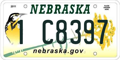 NE license plate 1C8397
