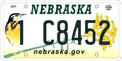 NE license plate 1C8452