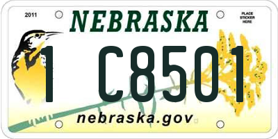NE license plate 1C8501