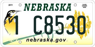 NE license plate 1C8530