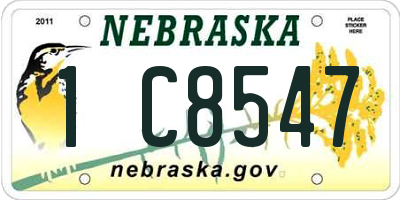 NE license plate 1C8547