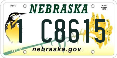 NE license plate 1C8615