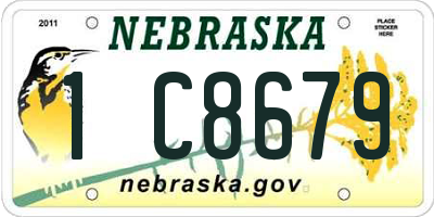 NE license plate 1C8679
