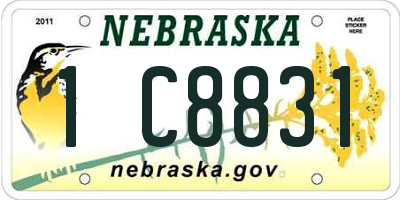 NE license plate 1C8831