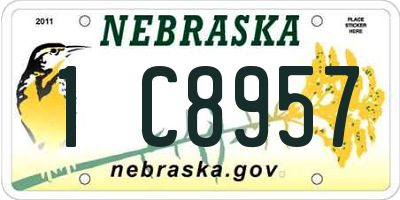 NE license plate 1C8957