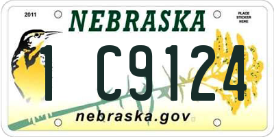 NE license plate 1C9124