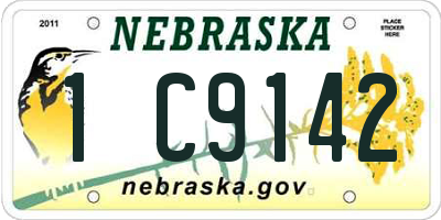 NE license plate 1C9142