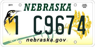 NE license plate 1C9674