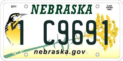 NE license plate 1C9691