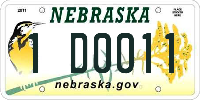 NE license plate 1D0011
