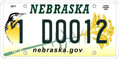 NE license plate 1D0012
