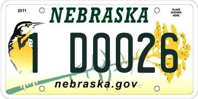 NE license plate 1D0026