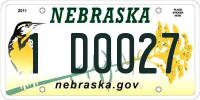NE license plate 1D0027