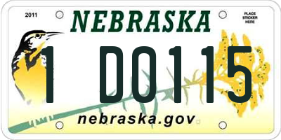 NE license plate 1D0115