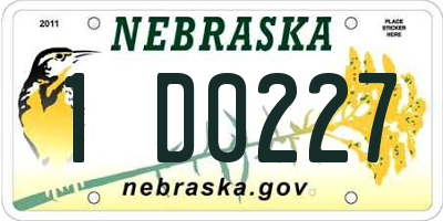 NE license plate 1D0227