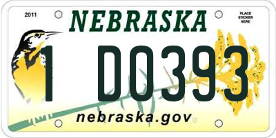 NE license plate 1D0393