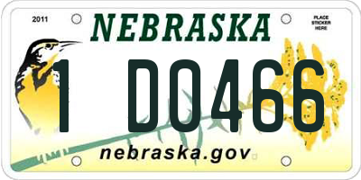 NE license plate 1D0466