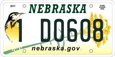 NE license plate 1D0608