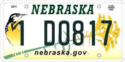 NE license plate 1D0817