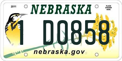 NE license plate 1D0858